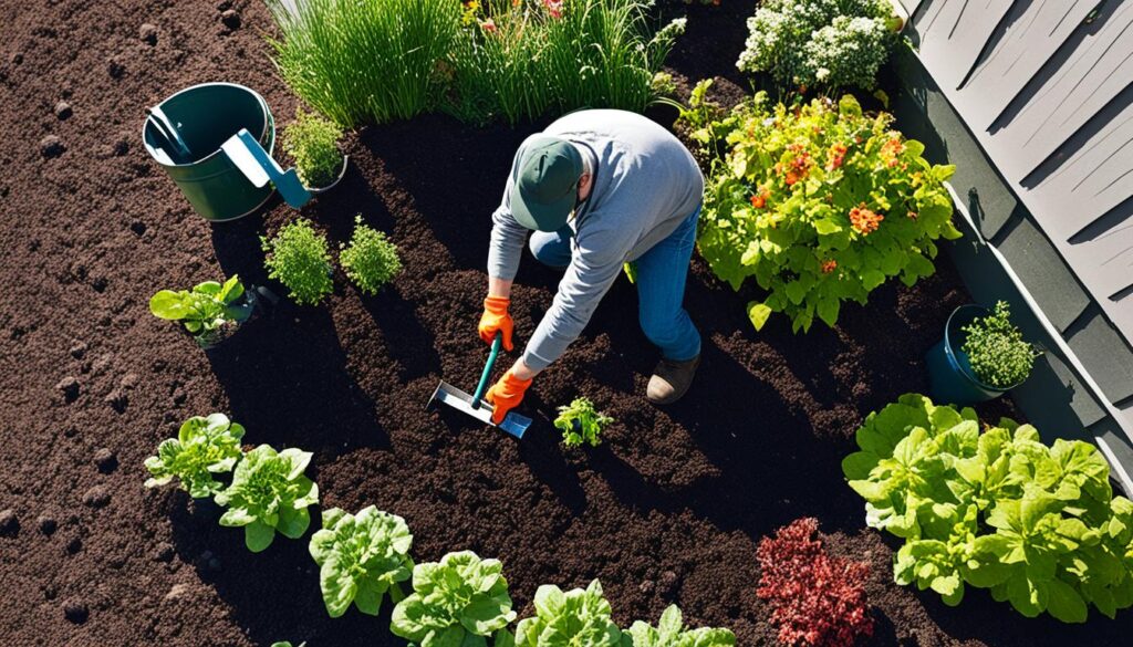 Soil preparation for organic gardening